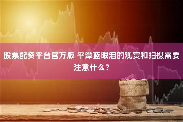 股票配资平台官方版 平潭蓝眼泪的观赏和拍摄需要注意什么?